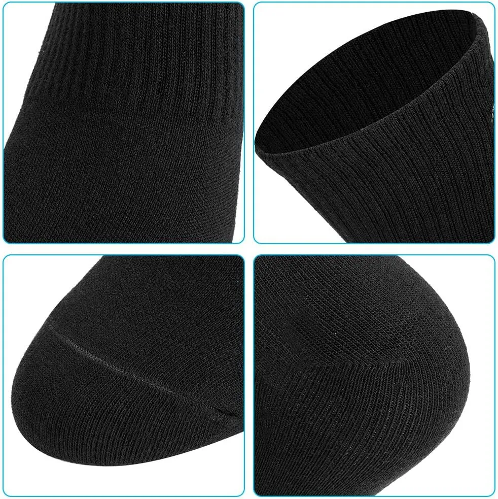 Toes&Feet Men's Anti-Odor Quick-Dry Quarter Crew Athletic and Dress Socks