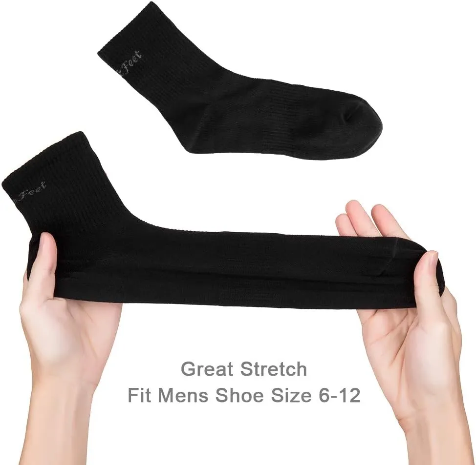 Toes&Feet Men's Anti-Odor Quick-Dry Quarter Crew Athletic and Dress Socks