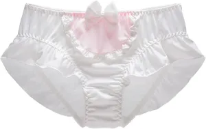 Tooe Women's Y2K Kawaii Ruffled Panties Cute Mid Waist Fairycore Lingerie Briefs Anime Aesthetic Coquettish Underwear
