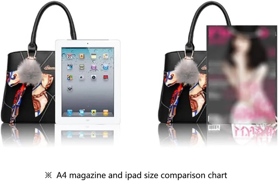 Top-handle Handbags Purse Soft PU Leather Crossbody Shoulder Bag Satchel with Bowknot Plush Ball Pendant