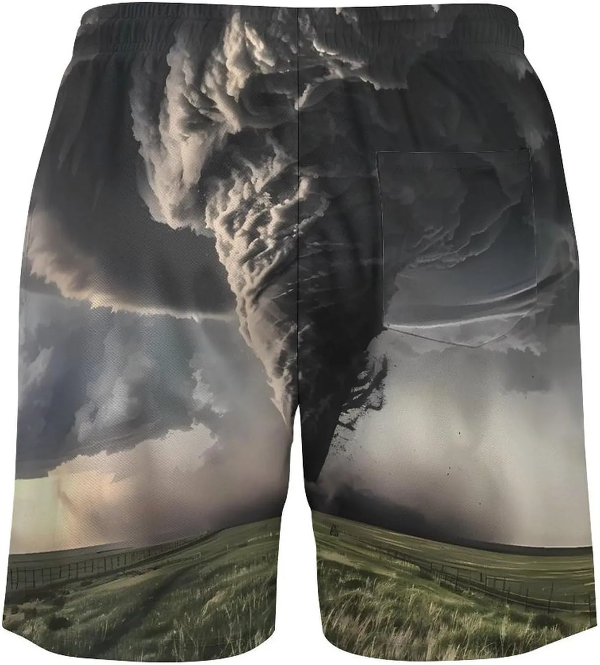 Tornado Thunderstorms Men's Swim Trunks Quick Dry Board Shorts Swimwear Beach Shorts with Compression Liner