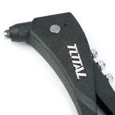 Total 10.5" Aluminium Body Hand Riveter, 4-in-1     (2.4mm, 3.2mm, 4mm, 4.8mm), Sturdy and Durable, One Hand Rivet Tool. Ideal for Metal, Plastic and Leather - THT32105