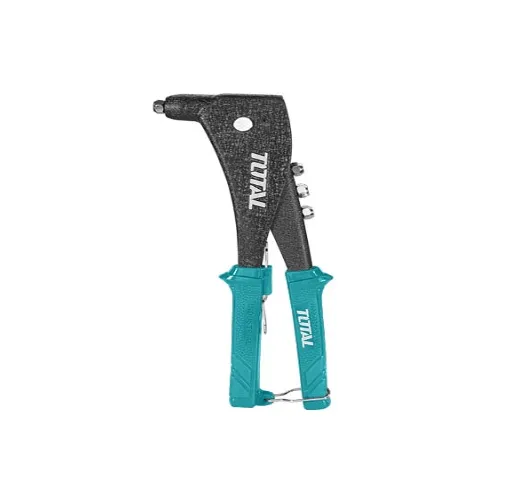 Total 10.5" Aluminium Body Hand Riveter, 4-in-1     (2.4mm, 3.2mm, 4mm, 4.8mm), Sturdy and Durable, One Hand Rivet Tool. Ideal for Metal, Plastic and Leather - THT32105