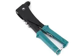 Total 10.5" Aluminium Body Hand Riveter, 4-in-1     (2.4mm, 3.2mm, 4mm, 4.8mm), Sturdy and Durable, One Hand Rivet Tool. Ideal for Metal, Plastic and Leather - THT32105
