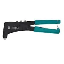 Total 10.5" Aluminium Body Hand Riveter, 4-in-1     (2.4mm, 3.2mm, 4mm, 4.8mm), Sturdy and Durable, One Hand Rivet Tool. Ideal for Metal, Plastic and Leather - THT32105