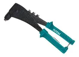 Total 10.5" Aluminium Body Hand Riveter, 4-in-1     (2.4mm, 3.2mm, 4mm, 4.8mm), Sturdy and Durable, One Hand Rivet Tool. Ideal for Metal, Plastic and Leather - THT32105