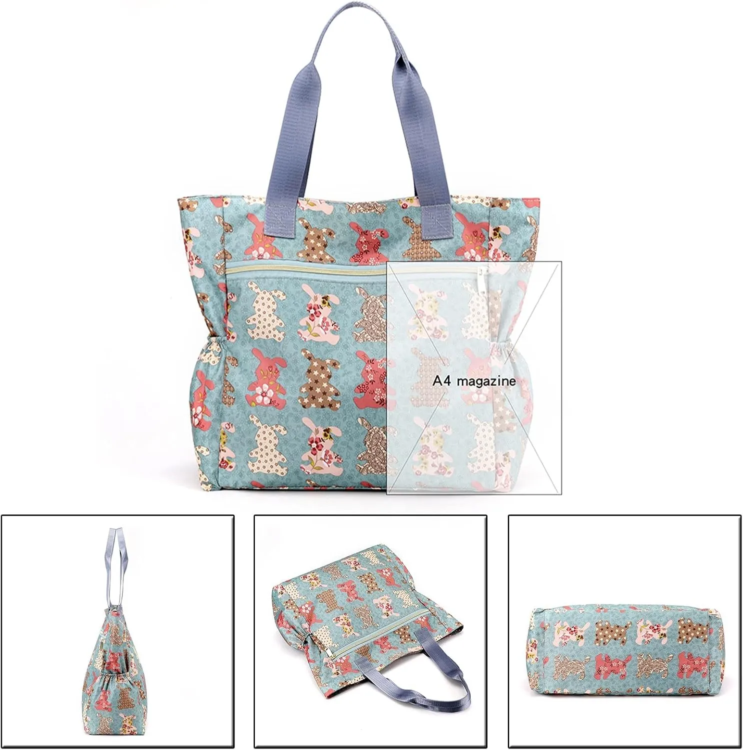 Tote Bag For Women Large Lightweight Nylon Shoulder Handbags And Travel Work Purse Wheeled Tote Bags