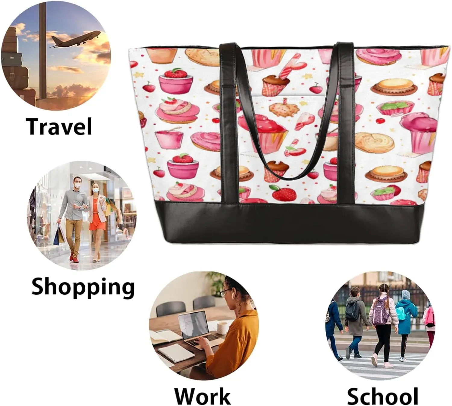 Tote Bag for Women with Zipper, Laptop Tote Bags Laptop Sleeve Case Shoulder Bag Messenger Bags