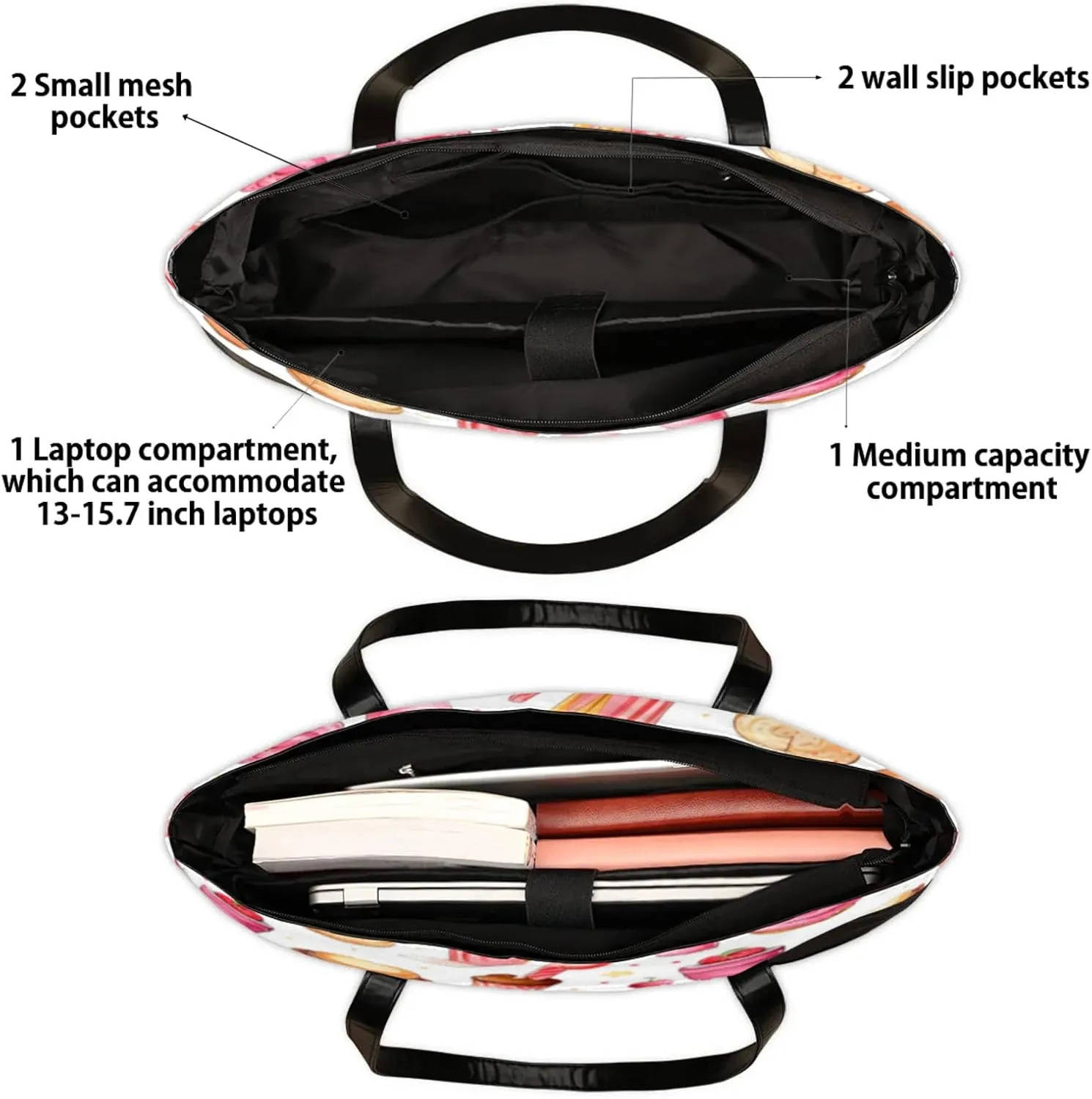 Tote Bag for Women with Zipper, Laptop Tote Bags Laptop Sleeve Case Shoulder Bag Messenger Bags