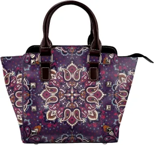 Tote Handbag for Women Faux Leather Shoulder Bag with Studded PU Leather Zipper Bag for Travel Work
