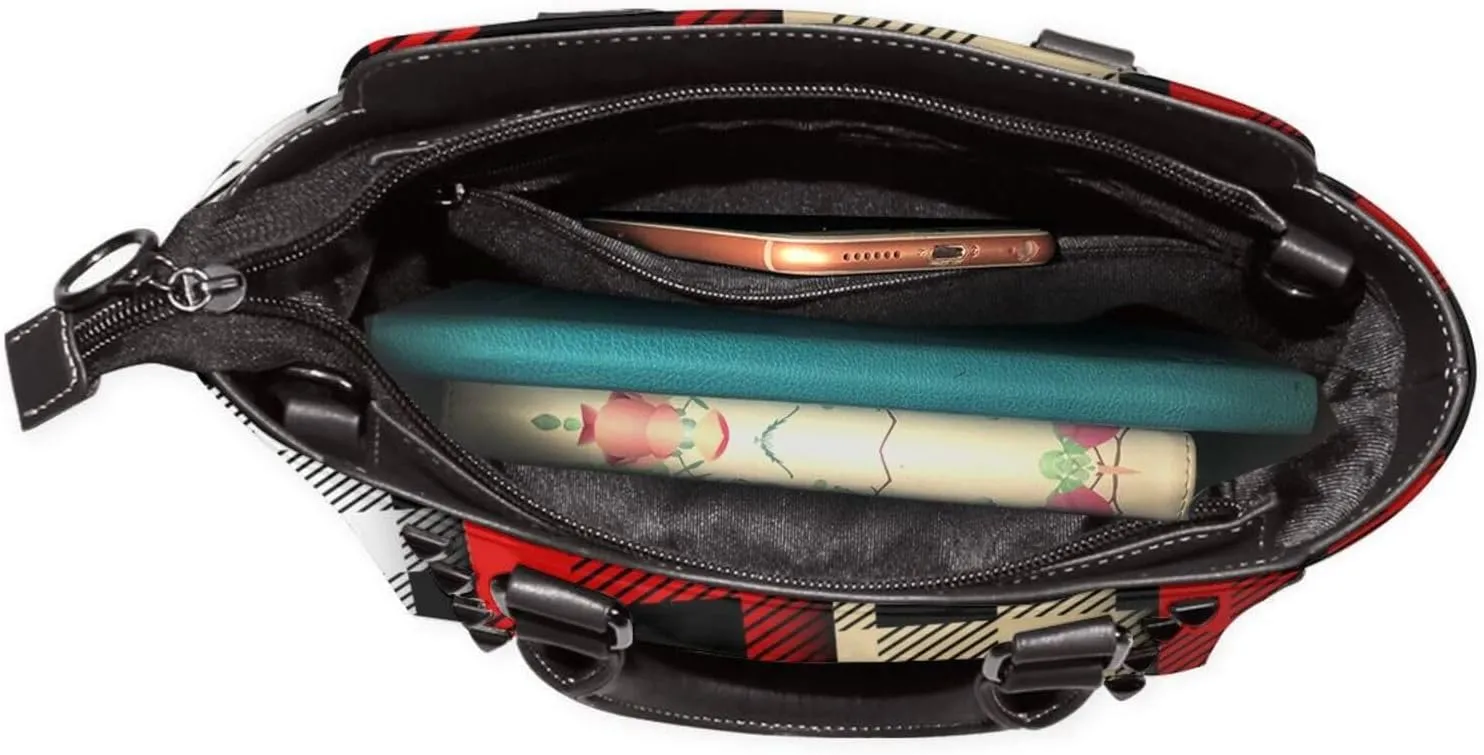 Tote Handbag for Women Faux Leather Shoulder Bag with Studded PU Leather Zipper Bag for Travel Work