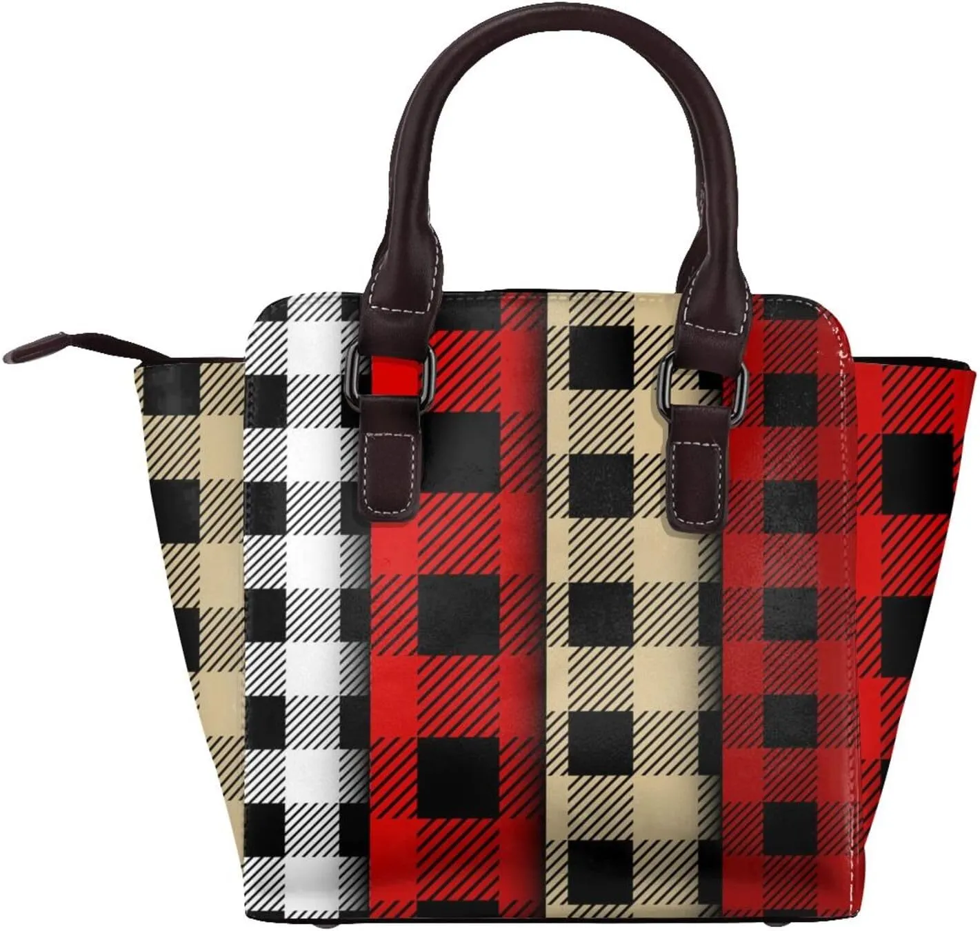 Tote Handbag for Women Faux Leather Shoulder Bag with Studded PU Leather Zipper Bag for Travel Work