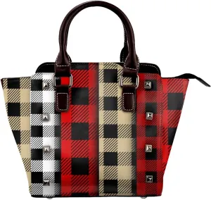 Tote Handbag for Women Faux Leather Shoulder Bag with Studded PU Leather Zipper Bag for Travel Work