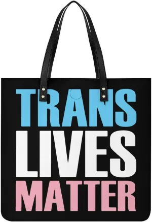 Trans Transgender Lives Matter -LGBT Pride Novelty Tote Bags for Women Funny Handbags Top Handle Purses Crossbody Shoulder Bag Fashion