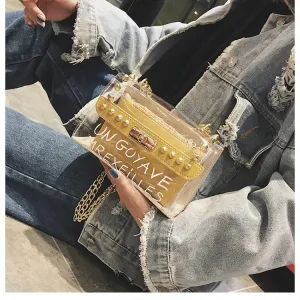 Transparent Tagline Gold Bag