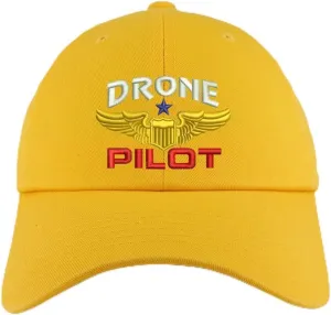 Trendy Apparel Shop Drone Pilot Aviation Wing Embroidered Low Profile Soft Cotton Dad Hat Cap
