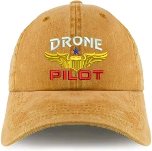 Trendy Apparel Shop Drone Pilot Aviation Wing Embroidered Pigment Dyed Unstructured Cap