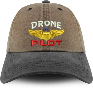 Trendy Apparel Shop Drone Pilot Aviation Wing Embroidered Pigment Dyed Unstructured Cap