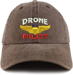 Trendy Apparel Shop Drone Pilot Aviation Wing Embroidered Pigment Dyed Unstructured Cap