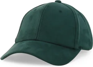 Trendy Apparel Shop Plain Faux Suede Leather Adjustable Structured Baseball Cap