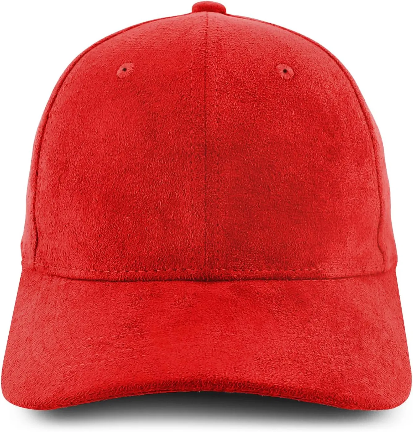 Trendy Apparel Shop Plain Faux Suede Leather Adjustable Structured Baseball Cap