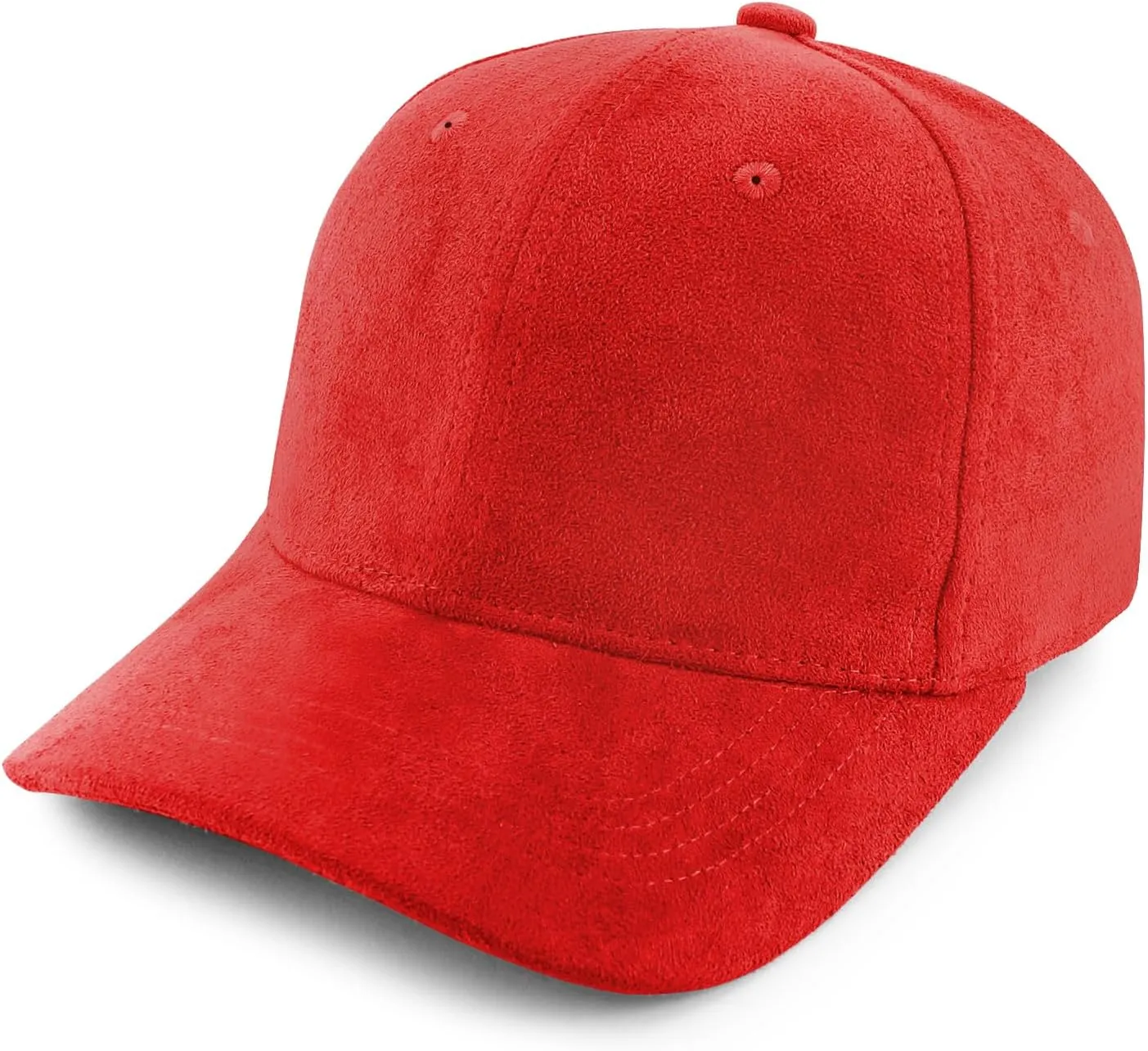 Trendy Apparel Shop Plain Faux Suede Leather Adjustable Structured Baseball Cap