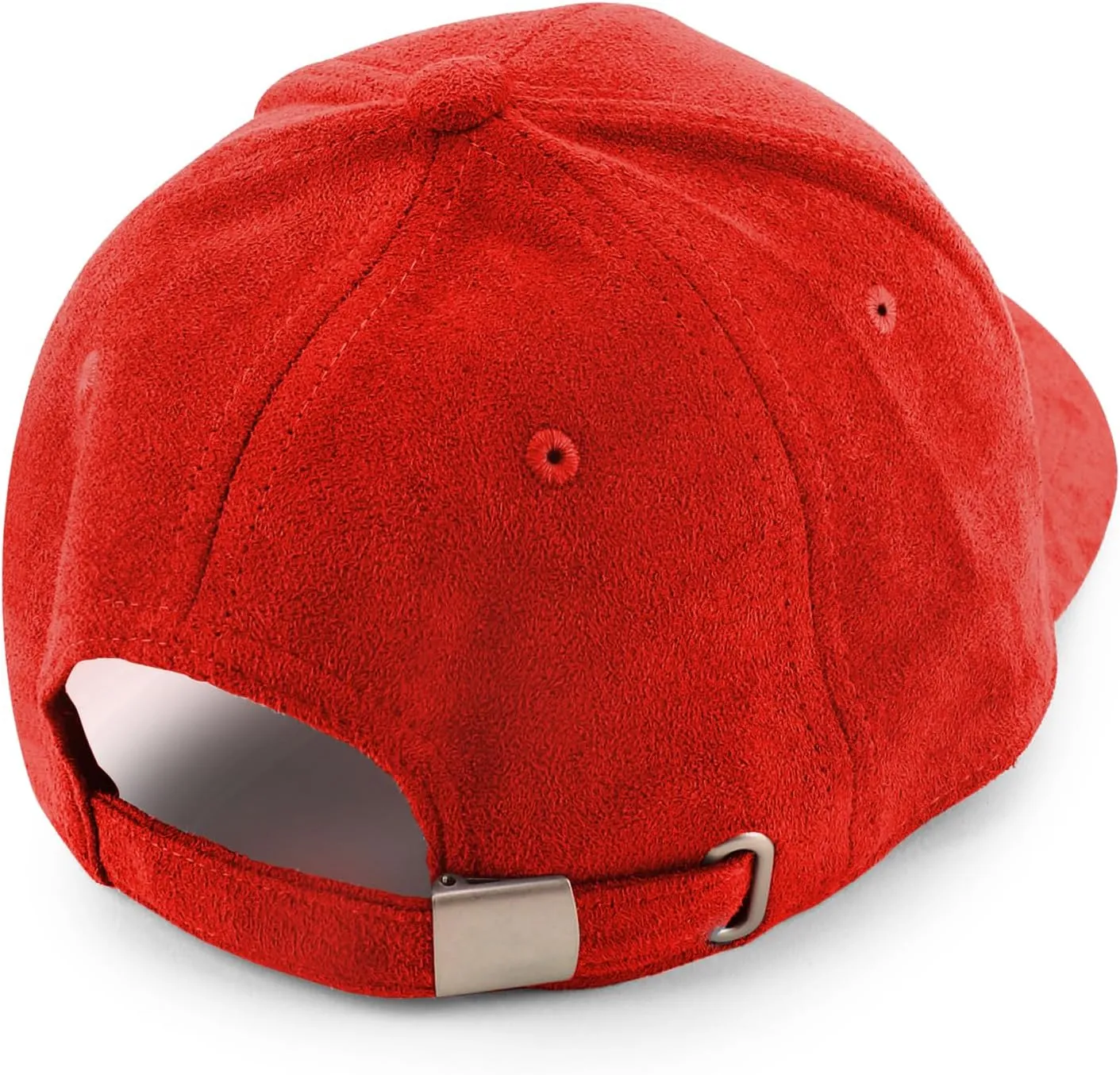 Trendy Apparel Shop Plain Faux Suede Leather Adjustable Structured Baseball Cap