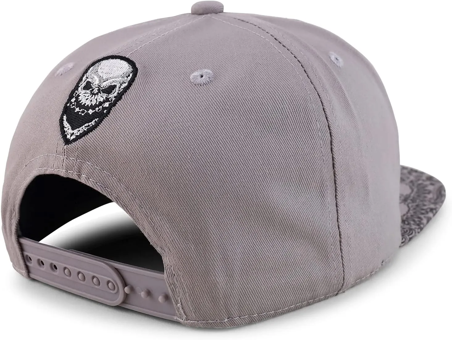 Trendy Apparel Shop Skull Bandana Embroidered Paisley Print Flatbill Cap