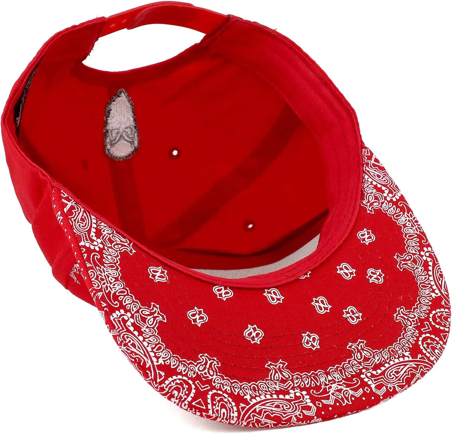 Trendy Apparel Shop Skull Bandana Embroidered Paisley Print Flatbill Cap