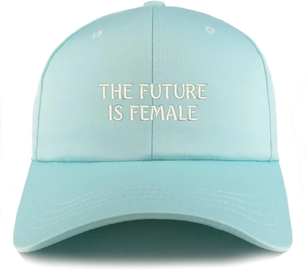 Trendy Apparel Shop The Future is Female Embroidered Structured Satin Adjustable Cap