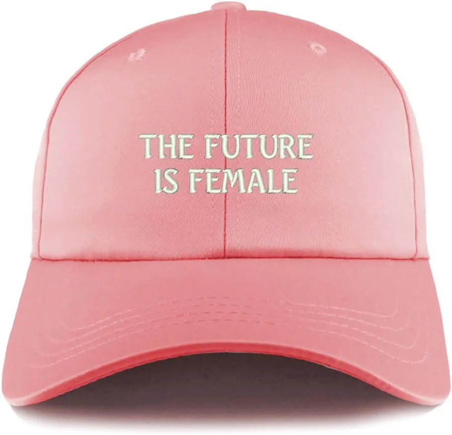 Trendy Apparel Shop The Future is Female Embroidered Structured Satin Adjustable Cap