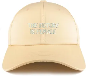 Trendy Apparel Shop The Future is Female Embroidered Structured Satin Adjustable Cap