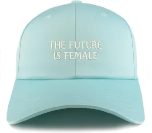 Trendy Apparel Shop The Future is Female Embroidered Structured Satin Adjustable Cap