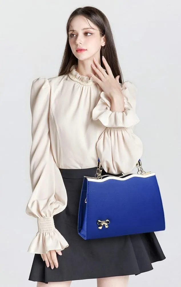 Trendy PU Leather Handbags for Women Large Designer Tote Purses Ladies Top Handle Satchel Crossbody Shoulder Bag