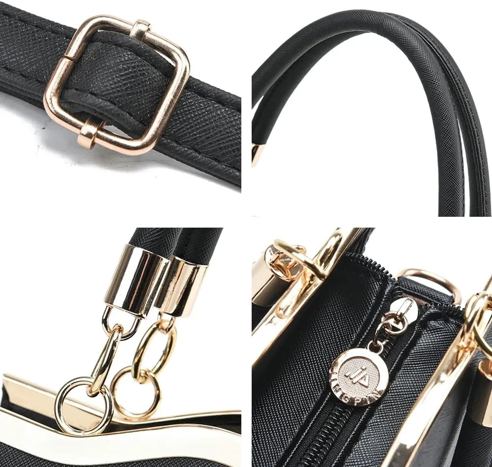 Trendy PU Leather Handbags for Women Large Designer Tote Purses Ladies Top Handle Satchel Crossbody Shoulder Bag