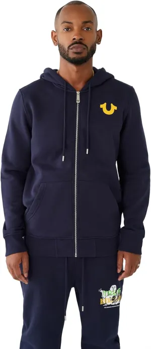 True Religion Men's Big T Zip Up Hoodie