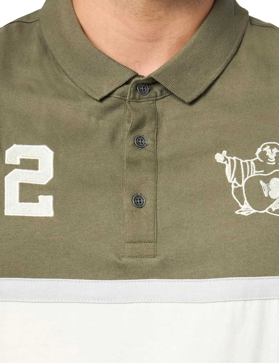 True Religion Men's Ss Paneled Polo