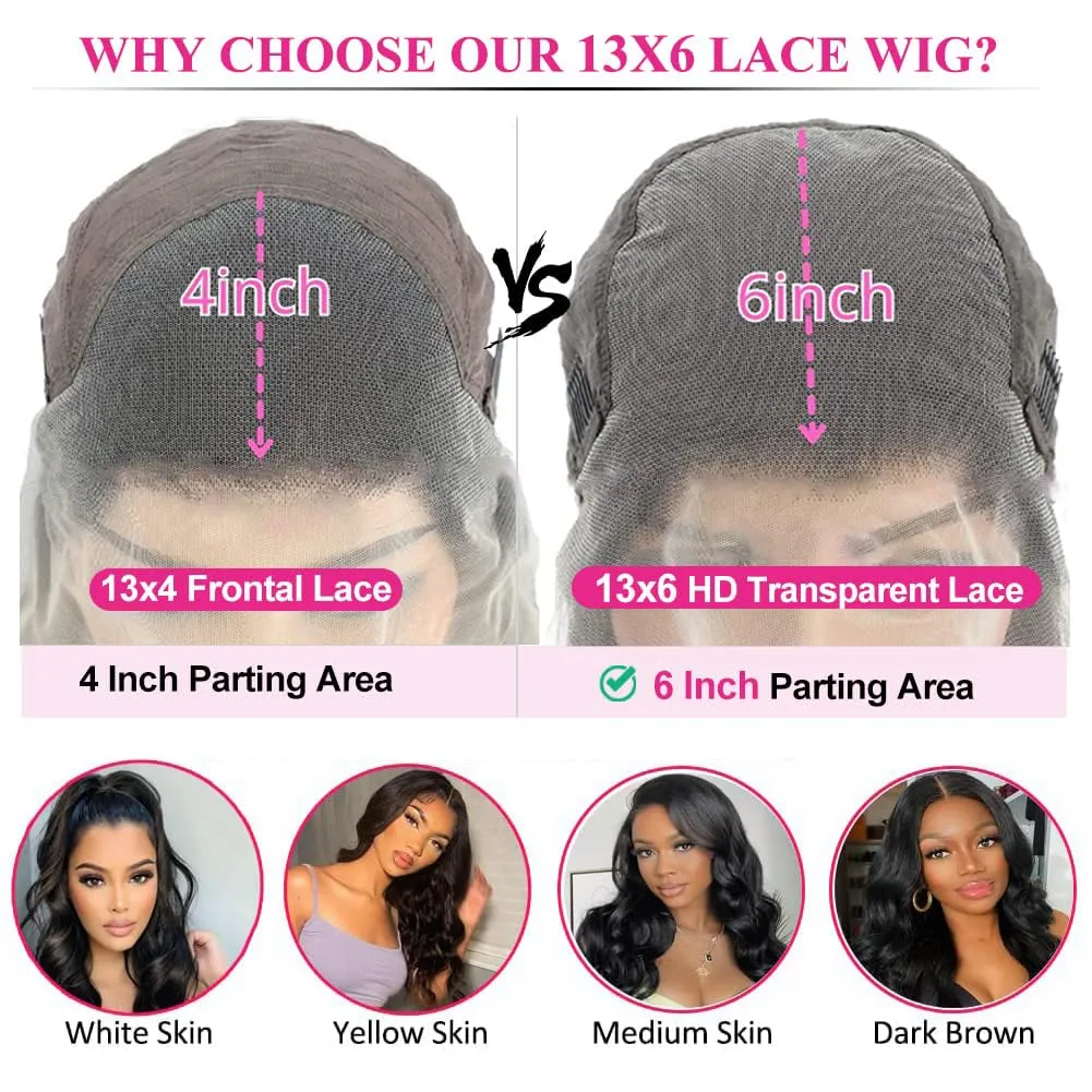 Tuneful Blonde Highlight Colored Body Wave 14 Inch 13x6 HD Lace Front Wigs Human Hair Pre Plucked Pre Cut 220% Density Loose Body Wave Lace Front Wigs Human Hair for Women