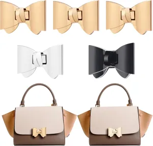 TXIN 5 Pieces Bowknot Turn Lock Clasp Hardware Purse Twist Turn Locks Purse Bag Closure Clasp for DIY Purse Handbag Making Accessories,3 Colors