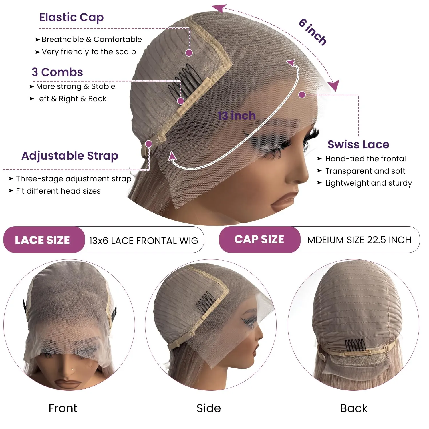 Ubetta Ash Blonde Wig Human Hair 13x6 Lace Front Wigs Human Hair Ash Blonde Glueless HD Lace Front Wig Human Hair Pre Plucked Straight 30 Inch Ash Blonde Lace Frontal Human Hair Wigs for Black Women