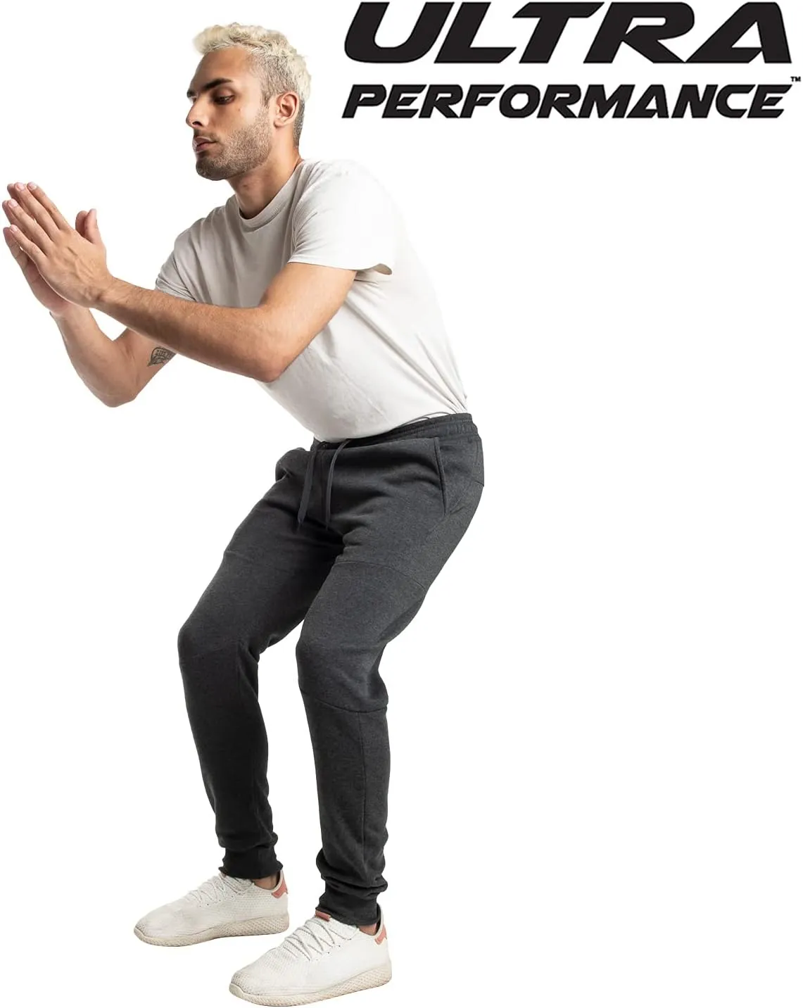 Ultra Performance 3 Pack Fleece Active Tech Joggers for Men, Mens Sweatpants with Zipper Pockets