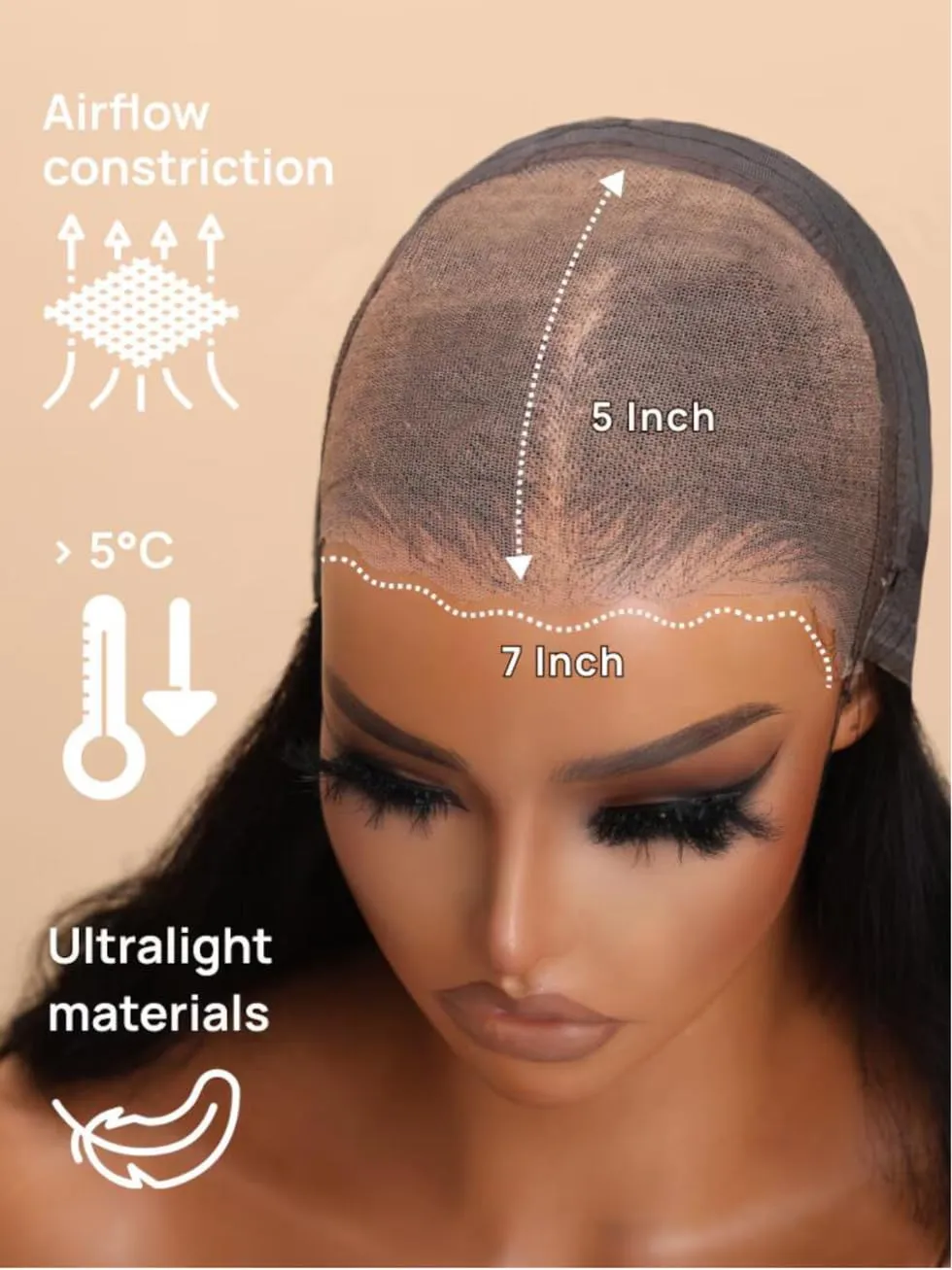 UNICE Burgundy Highlight Bye Bye Knots 7x5 Pre Cut Lace Front Wigs Human Hair Loose Wave Pre Everything Glueless Wig Pre Plucked Bleached Knots with Face Framing Layers 180% Density 16 inch
