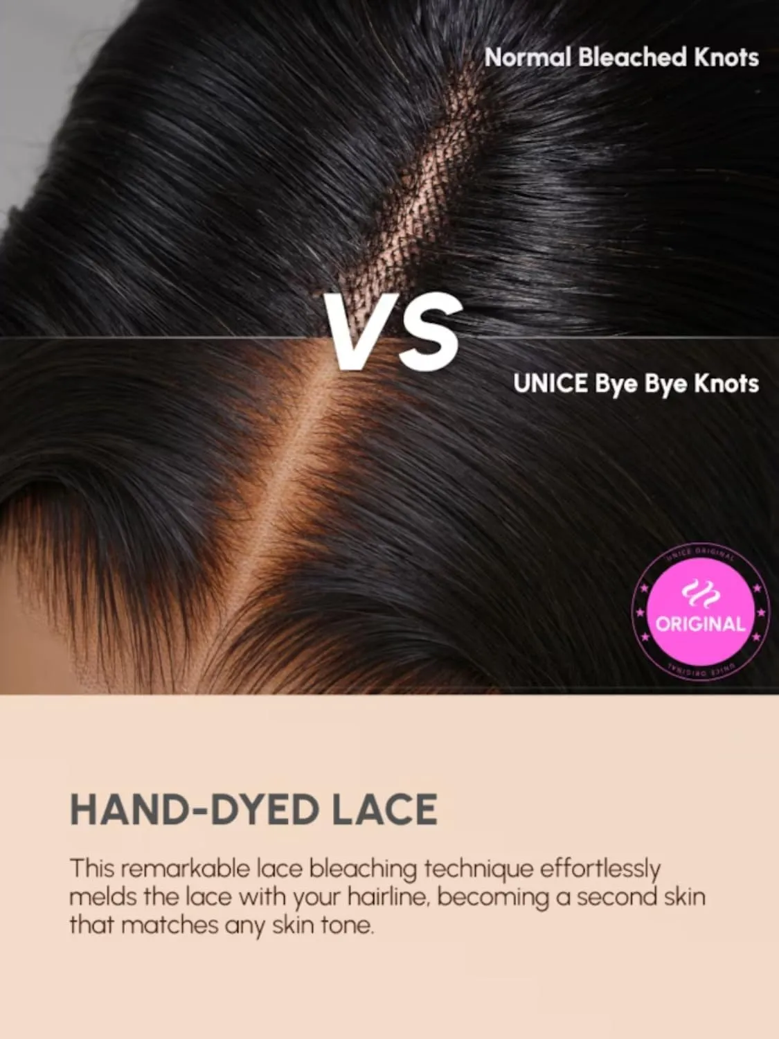 UNICE Bye Bye Knots 7x5 HD Pre Cut Lace Yaki Straight Bob Wig Chestnut Brown Ombre Human Hair Glueless Wig Pre Plucked Bleached Invisible Knots Natural Hairline 150% Density for Women 12 Inch