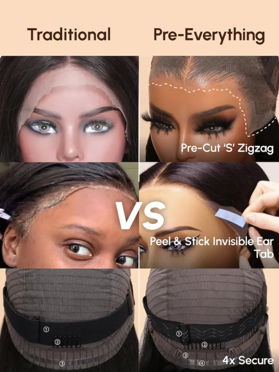 UNICE Copper Brown Straight Pre Everything Glueless Frontal Wig Human Hair Pre Plucked Pre Cut 13x4 Lace Front Wigs Human Hair Bleached Invisible Knots Put on and Go Wig 150% Density 16 inch