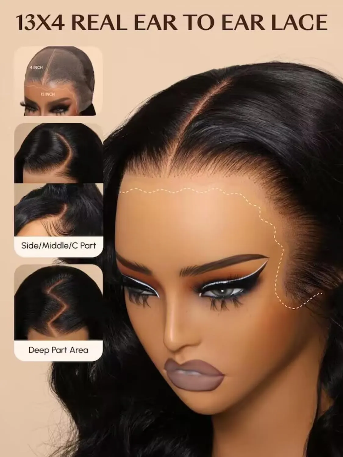 UNICE Pre Everything Glueless Frontal Wig Body Wave 13X4 HD Pre Cut Lace Front Wigs Human Hair Pre Bleached Invisible Bye Bye Knots Wig Pre Plucked 150% Density 20inch