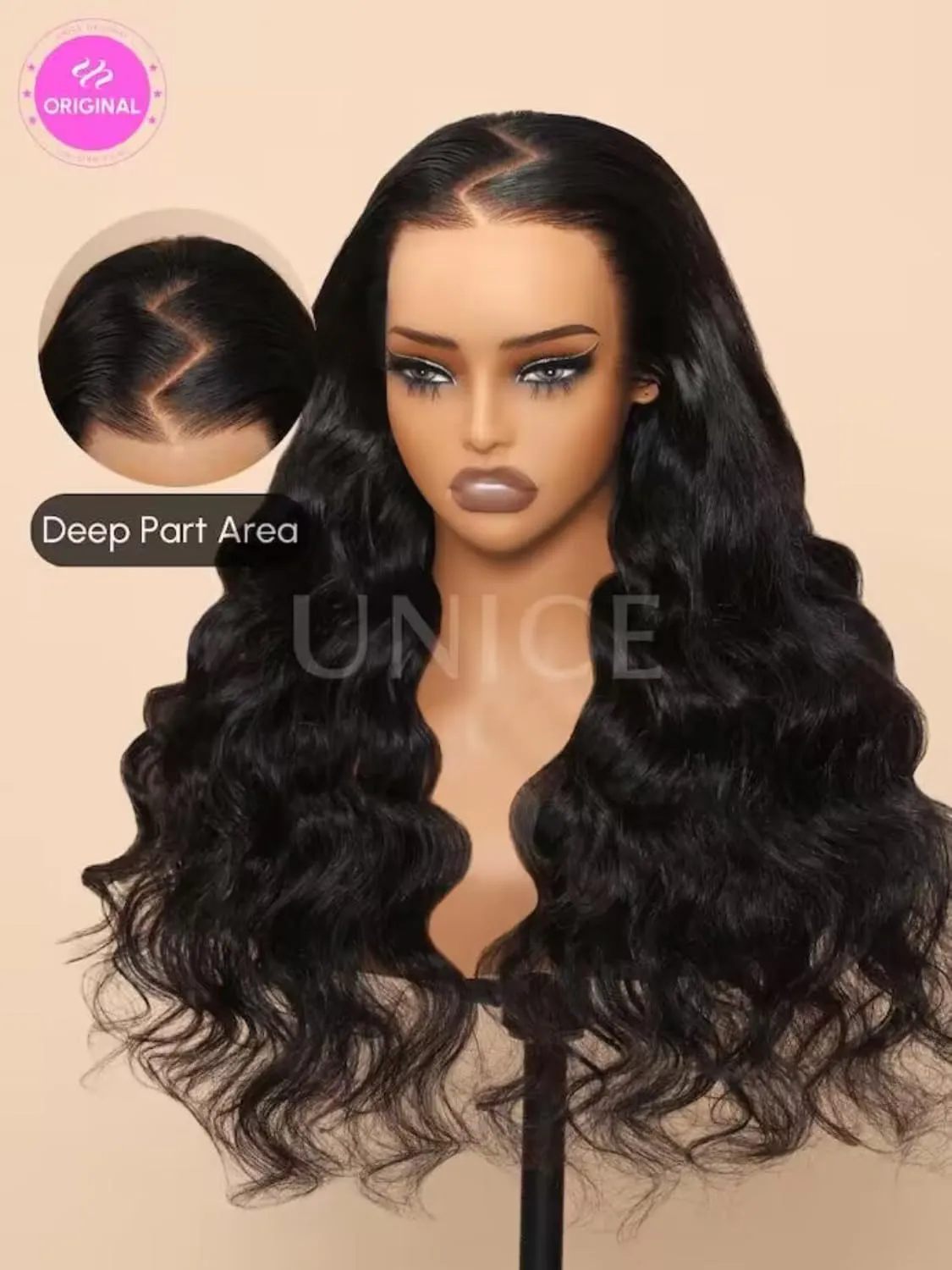 UNICE Pre Everything Glueless Frontal Wig Body Wave 13X4 HD Pre Cut Lace Front Wigs Human Hair Pre Bleached Invisible Bye Bye Knots Wig Pre Plucked 150% Density 20inch