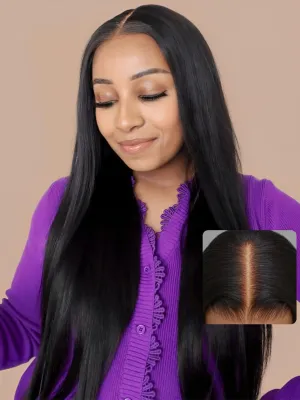 UNICE Straight Bye Bye Knots Wig Bleached Invisible Knots 7x5 Lace Front Wigs Human Hair Put on and Go Glueless Human Hair Wig Pre Plucked Pre Cut lace Natural Hairline 150% Density 14 inch