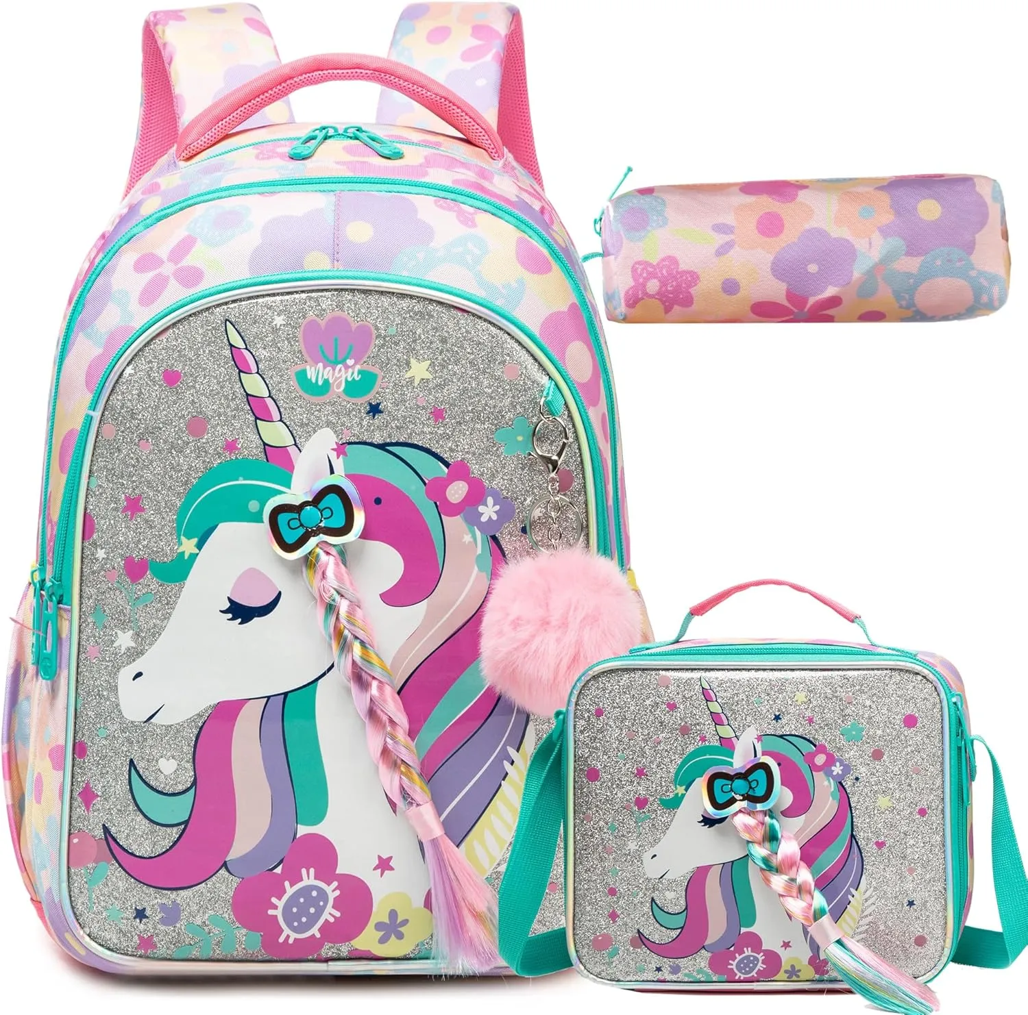 Unicorn Kids Backpack for School Backpack for Girls Primary School Kids Backpack Daypack Elementary Students for Teens Girls Backpack for Travel