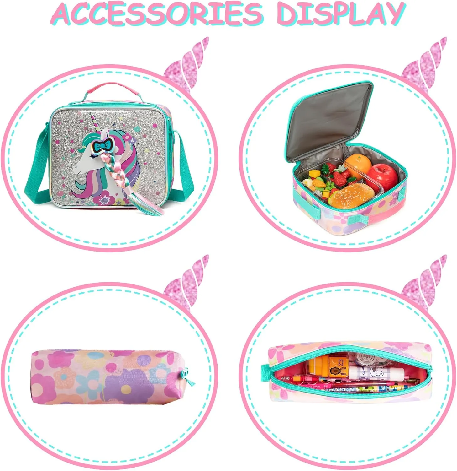 Unicorn Kids Backpack for School Backpack for Girls Primary School Kids Backpack Daypack Elementary Students for Teens Girls Backpack for Travel
