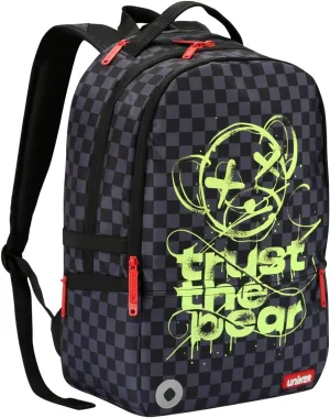 UNIKER Graffiti Backpack, Designer Laptop Backpack for 15.6 Inch Work,Water Resistant Backpack Computer Bag,‌CheckeredBear‌